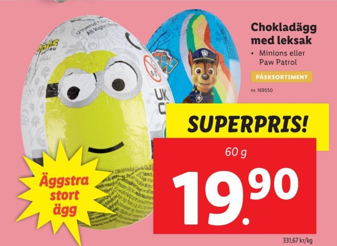 Minions chokladägg